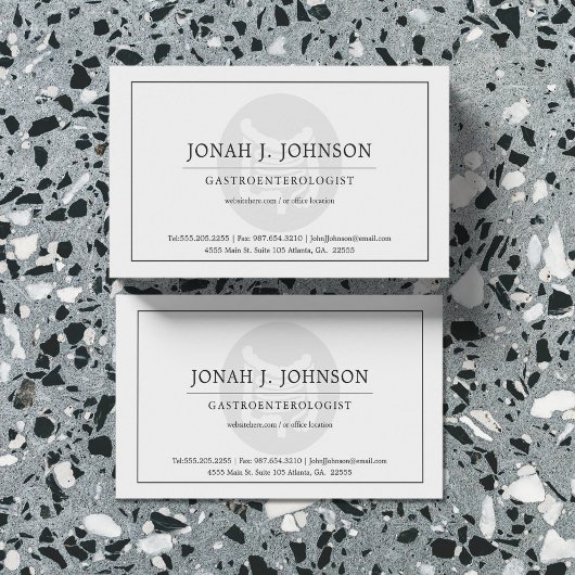 Carte De Visite Gastroentérologie | Symbole d'estomac minimal