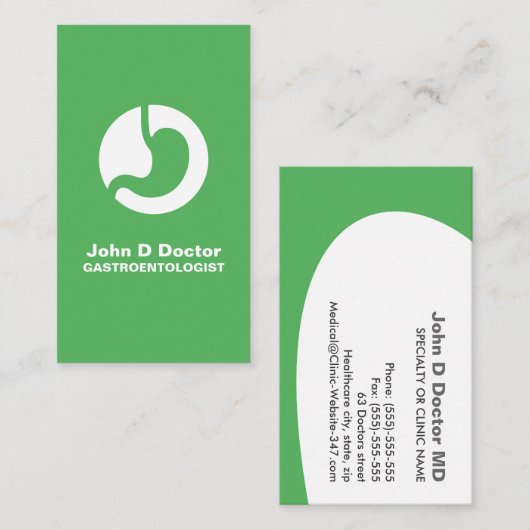Carte de visite gastroentérologue (Devant / Derrière)