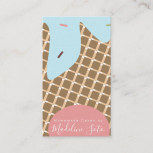 Carte De Visite Gâteau à la glace amusante motif gaufre de boulang