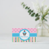 Carte De Visite Gâteau au bleuets PixDezines+rayures (Debout devant)