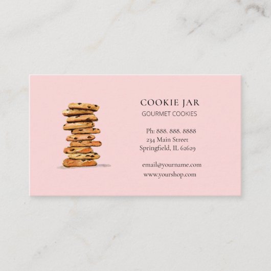 Carte De Visite Gâteau au chocolat à l'eau Bakery (Devant)