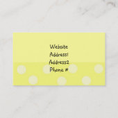 Carte De Visite Gâteau au citron Polka Dot (Dos)