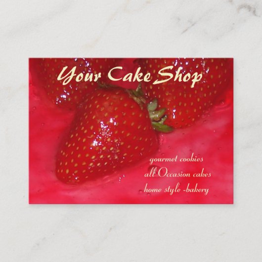Carte De Visite gâteau aux fraises (Devant)