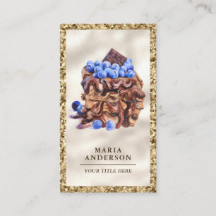 Carte De Visite Gâteau bleu chocolat coulant Pâtisserie Boulangeri