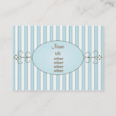 Carte De Visite Gâteau Bleu Fancy (Dos)