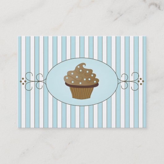 Carte De Visite Gâteau Bleu Fancy (Devant)