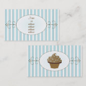 Carte De Visite Gâteau Bleu Fancy (Devant / Derrière)