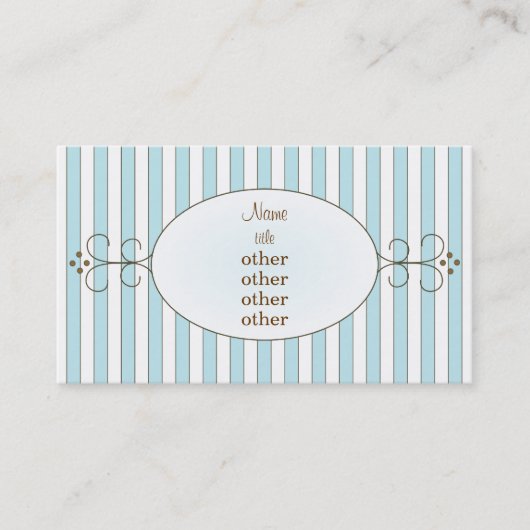 Carte De Visite Gâteau Bleu Fancy (Devant)