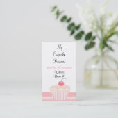 Carte De Visite Gâteau Cupcake Rose Glacé (Debout devant)