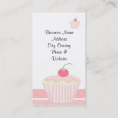 Carte De Visite Gâteau Cupcake Rose Glacé (Dos)