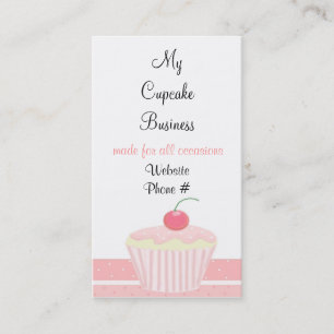 Carte De Visite Gâteau Cupcake Rose Glacé