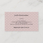 Carte De Visite Gâteau Cupcake Rose Mignon à Points (Dos)