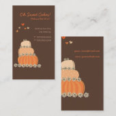 Carte De Visite Gâteau d'anniversaire orange de mariage de pêche (Devant / Derrière)