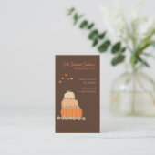 Carte De Visite Gâteau d'anniversaire orange de mariage de pêche (Debout devant)