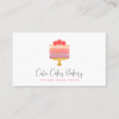 Carte De Visite Gâteau de code QR de boulangerie rose violet moder (Devant)