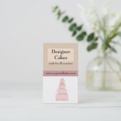 Carte De Visite Gâteau de concepteur rose élégant (Debout devant)