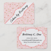 Carte De Visite Gâteau de confettis • Givrage rose de Buttercream (Devant / Derrière)