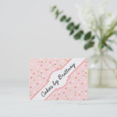Carte De Visite Gâteau de confettis • Givrage rose de Buttercream (Debout devant)