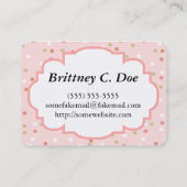 Carte De Visite Gâteau de confettis • Givrage rose de Buttercream (Dos)