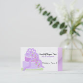 Carte De Visite Gâteau de designer à ruban violet (Debout devant)