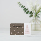 Carte De Visite Gâteau de designer rose et chocolat (Debout devant)