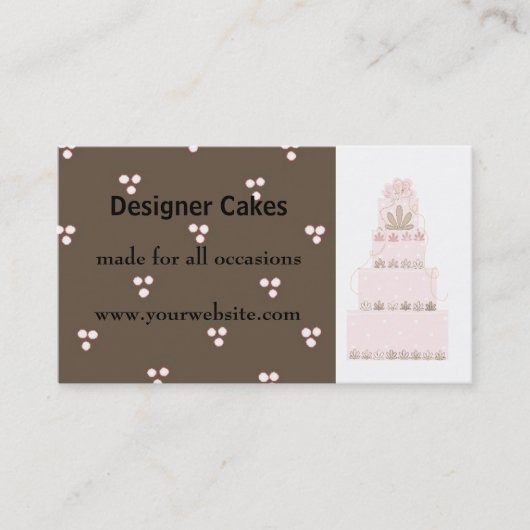 Carte De Visite Gâteau de designer rose et chocolat (Devant)