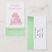 Carte De Visite Gâteau de designer rose et vert (Devant / Derrière)