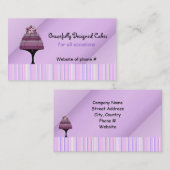 Carte De Visite Gâteau de designer violet (Devant / Derrière)