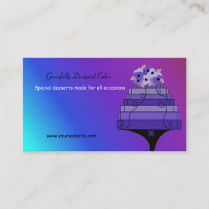 Carte De Visite Gâteau de designer violet