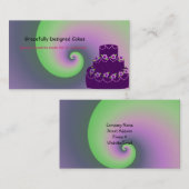 Carte De Visite Gâteau de designer violet (Devant / Derrière)