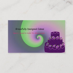 Carte De Visite Gâteau de designer violet