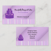 Carte De Visite Gâteau de designer violet (Devant / Derrière)
