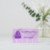 Carte De Visite Gâteau de designer violet (Debout devant)