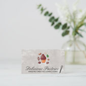 Carte De Visite Gâteau de la coupe de chocolat et confections | Wh (Debout devant)