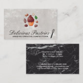 Carte De Visite Gâteau de la coupe de chocolat et confections | Wh (Devant / Derrière)