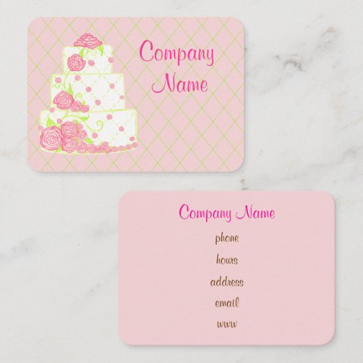 Carte de visite gâteau de mariage (Devant / Derrière)