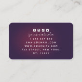 Carte De Visite Gâteau de mariage blanc violet vin Logo médias soc (Dos)