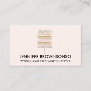 Carte De Visite Gâteau de Mariage de Boulangerie Maison Fête Rose