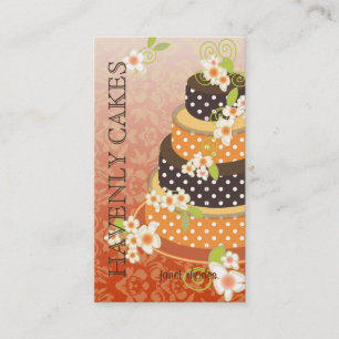 Carte De Visite Gâteau de mariage orange + chocolat Boulangerie/pâ
