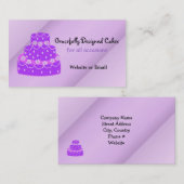Carte De Visite Gâteau de mariage violet Designer (Devant / Derrière)