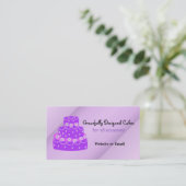 Carte De Visite Gâteau de mariage violet Designer (Debout devant)