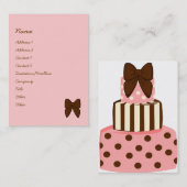 Carte De Visite Gâteau de points et de rayures (Devant / Derrière)