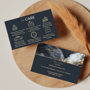 Carte De Visite Gâteau de soins de branding d'entreprise en or noi