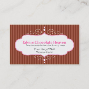 Carte De Visite Gâteau décoratif à rayures de chocolat blanc