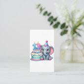 Carte De Visite Gâteau d'éléphant pour 13e anniversaire (Debout devant)