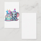 Carte De Visite Gâteau d'éléphant pour 13e anniversaire (Devant / Derrière)