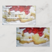 Carte De Visite Gâteau d'entonnoir avec des cerises (Devant / Derrière)