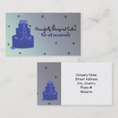 Carte De Visite Gâteau Designer Bleu Royal (Devant / Derrière)
