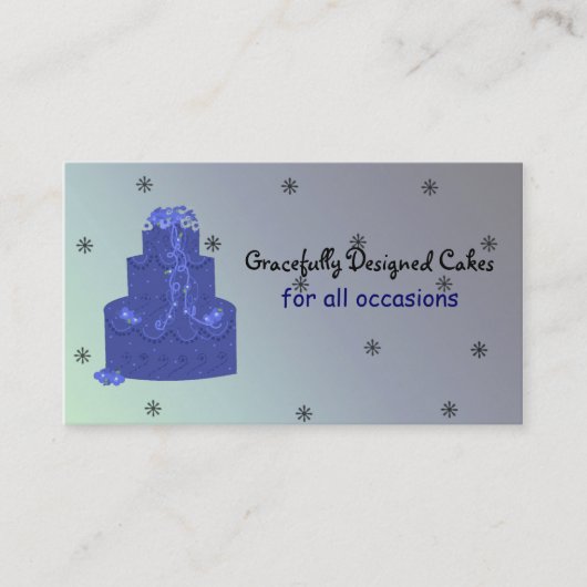 Carte De Visite Gâteau Designer Bleu Royal (Devant)
