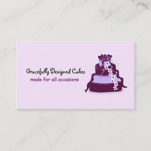Carte De Visite Gâteau Designer Violet Élégant